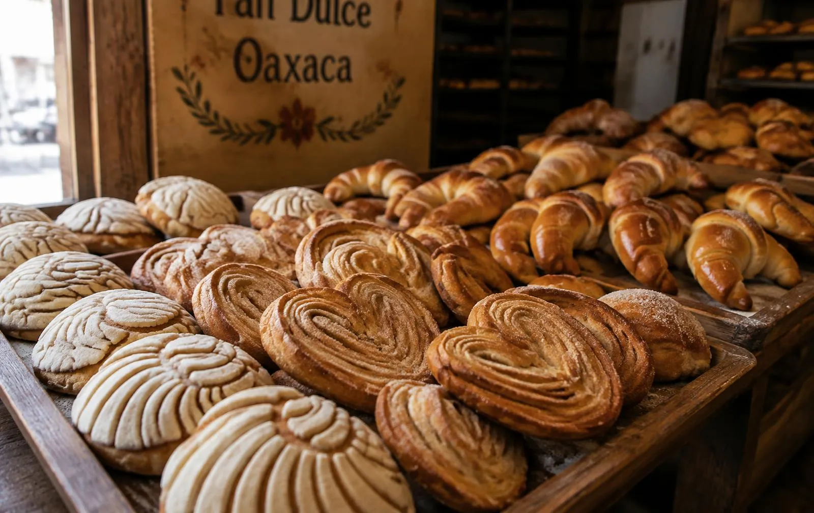 Charolas con conchas, orejas y cuernitos